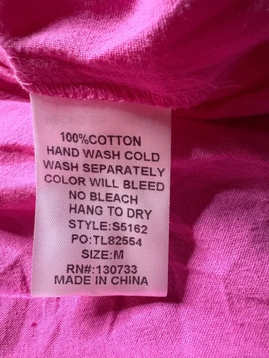 Umgee Hot Pink Ruffle Zip Peplum style shirt Top medium - Picture 8 of 8